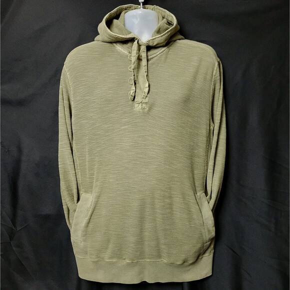 Fossil Y2K Mens Knit Hoodie Henley w Pockets Surfer Boarder Green Size L HTF VGC - Picture 7 of 16
